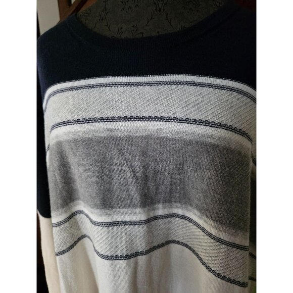 Loft Striped Color Block Soft Knit Dolman Sleeve Sweater Top - Picture 2 of 9